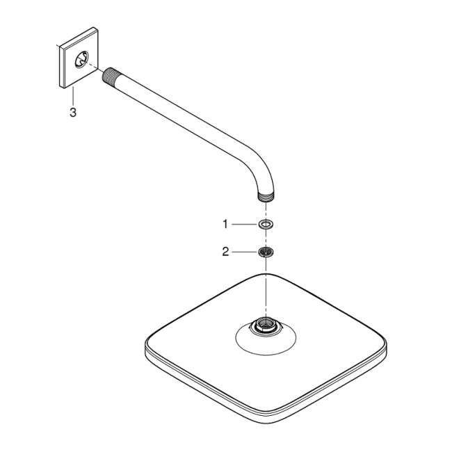 Grohe Tempesta 250 Cube Верхній душ з кронштейном до стіни з WaterSaving (26687000)
