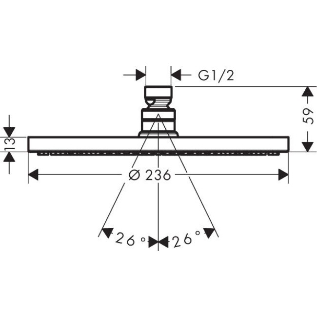 Верхний душ hansgrohe Raindance S 240 1jet PowderRain, черный матовый 27623670