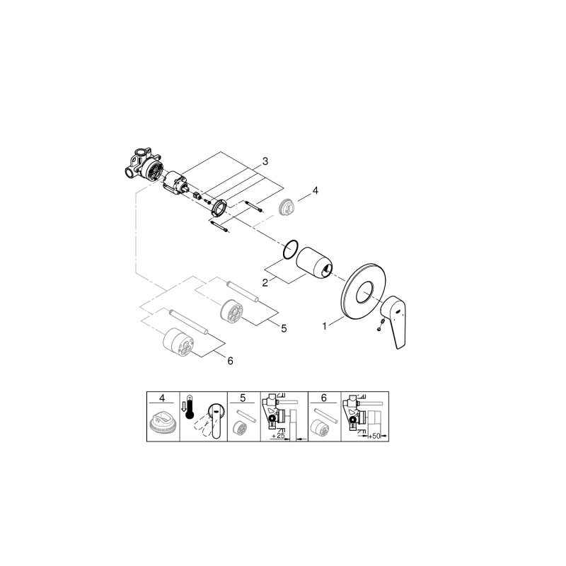 Grohe BauEdge New Смеситель однорычажный для душа (29040001)