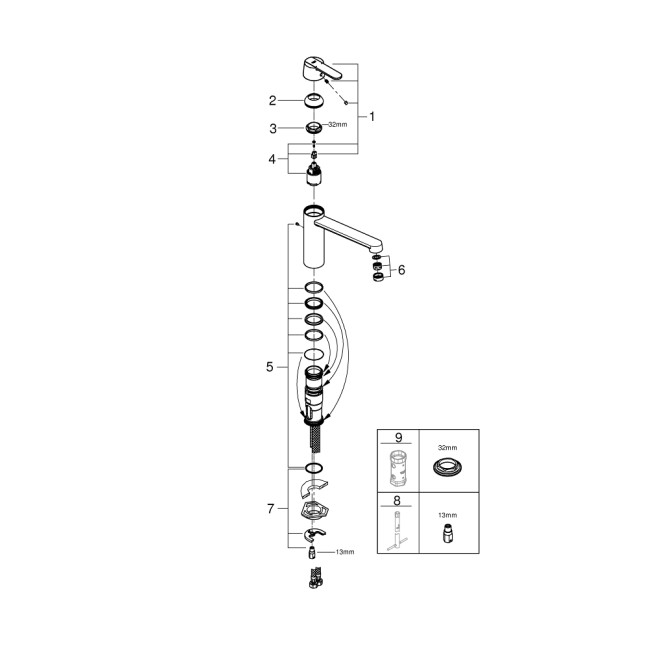 Grohe QuickFix Get Одноважільний змішувач для мийки (30196000)