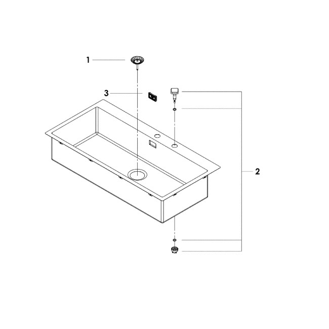 Grohe Мойка для кухни 1024 x 510 мм, 1 чаша, матовая, в уровень со столешницей (31586SD1)