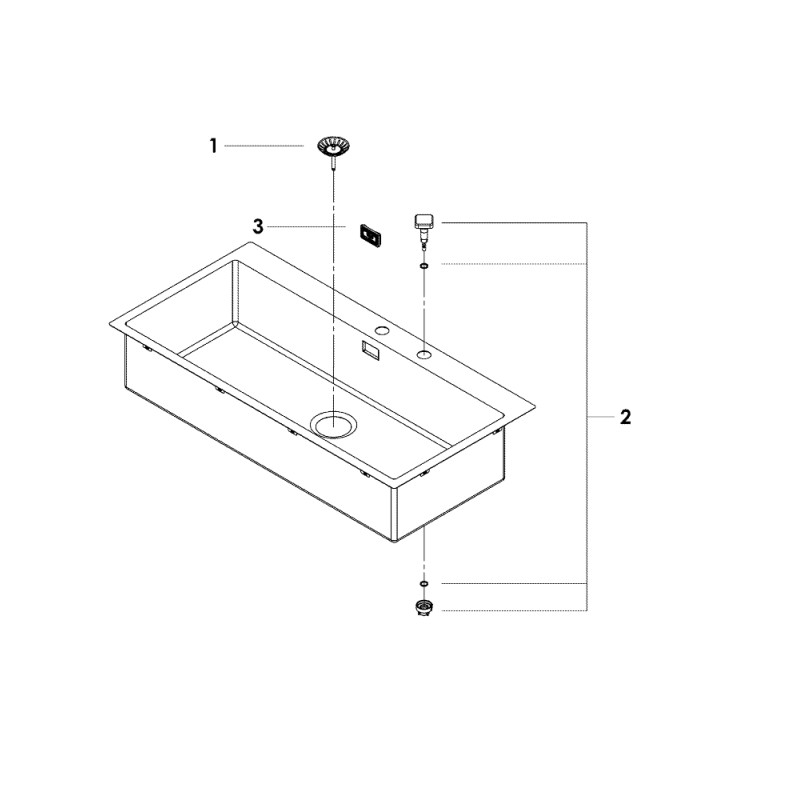 Grohe Мойка для кухни 1024 x 510 мм, 1 чаша, матовая, в уровень со столешницей (31586SD1)