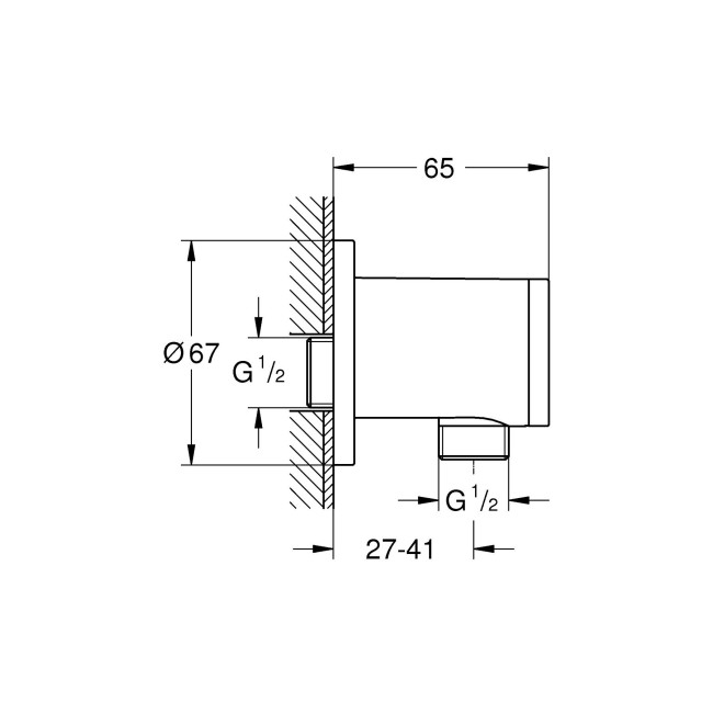 Grohe Tempesta Подключение душевого шланга (28671001)