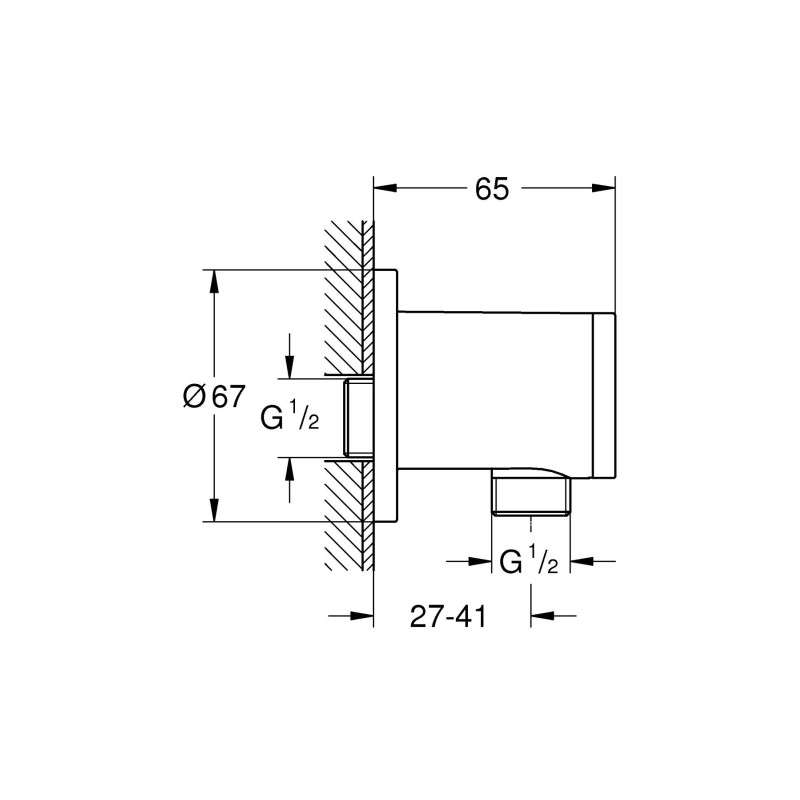 Grohe Tempesta Подключение душевого шланга (28671001)
