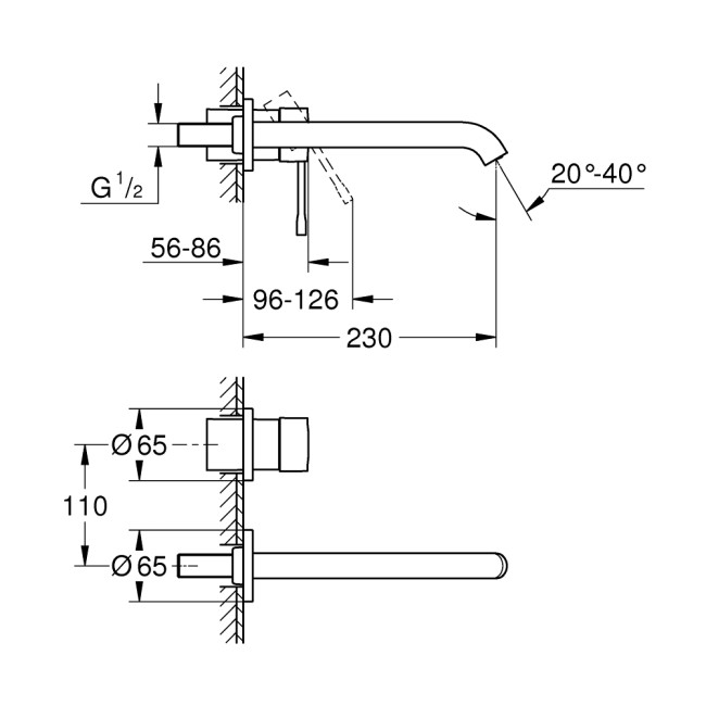 Grohe Essence Змішувач для раковини на 2 отвори L-Size (29193DL1)