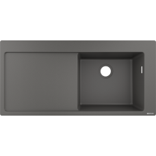 Мийка для кухні hansgrohe S51 S514-F450 43314290 сiрий камiнь з сушилкою зліва