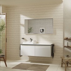 Консоль 1360/550 Xelu Q з вирізом зліва для встановлення накладної раковини, 54097050 High Gloss White