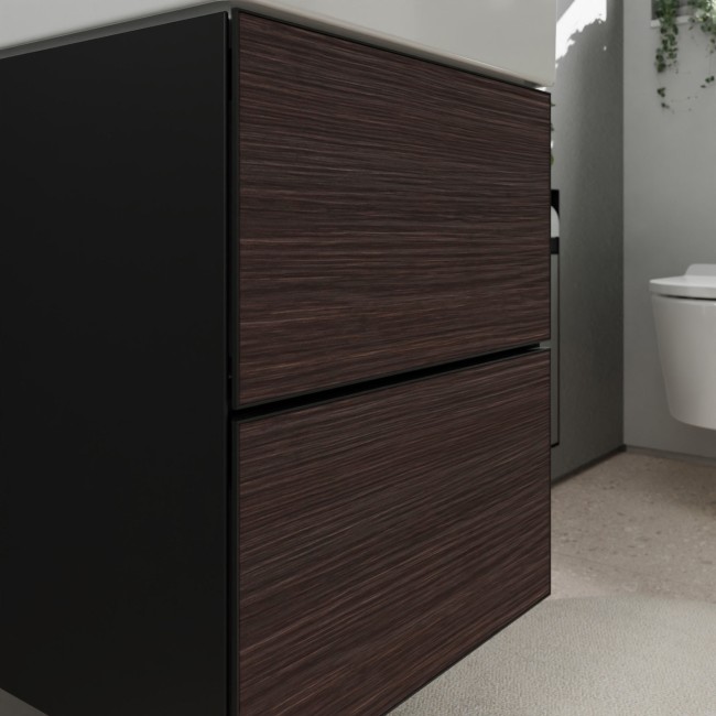 Тумба Xevolos E 480/475, с двумя выдвижными ящиками, 54174730 Slate Matt Grey / Dark Oak