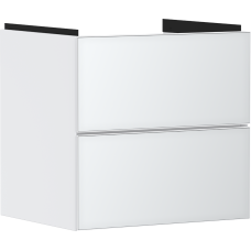 Тумба Xevolos E 580/475, с двумя выдвижными ящиками, 54175320 Matt Whitе / Metallic White