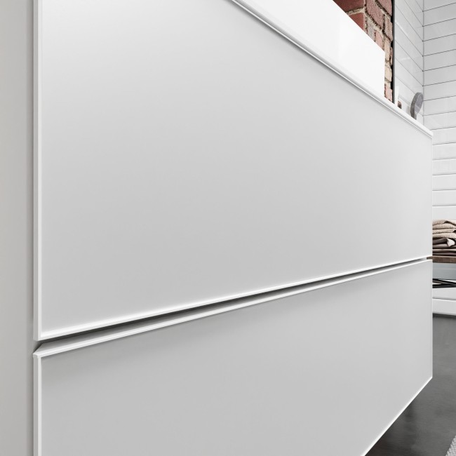 Тумба Xevolos E 780/550, з 2 шухлядами для столешні з вирізом посередині, 54187320 Matt White