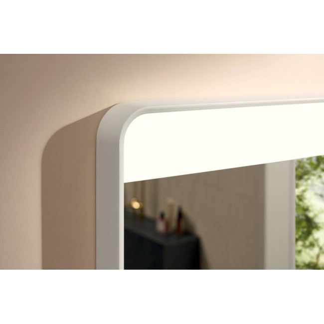 Зеркало Xarita Lite Q 1200 / 700 с горизонтальным LED светильником, белый матовый 54959700