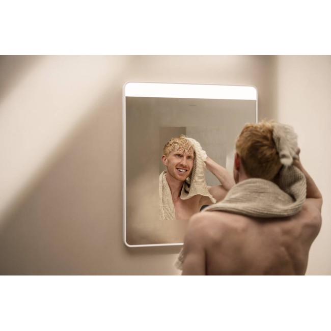 Дзеркало Xarita Lite Q 800/30 з LED підсвічуванням та ІЧ-датчик, білий матовий 54971700