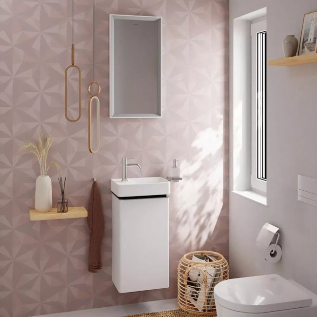 Умывальник 360/250 Xelu Q с полочкой слева, с отверстием под смеситель, без перелива 60315450