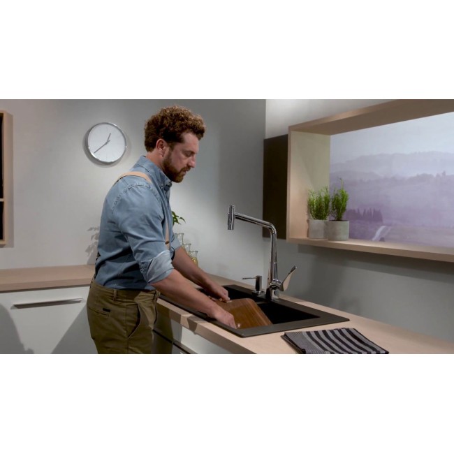 Смеситель Metris Select 320 2jet кухонный с выдвижным изливом 73820000