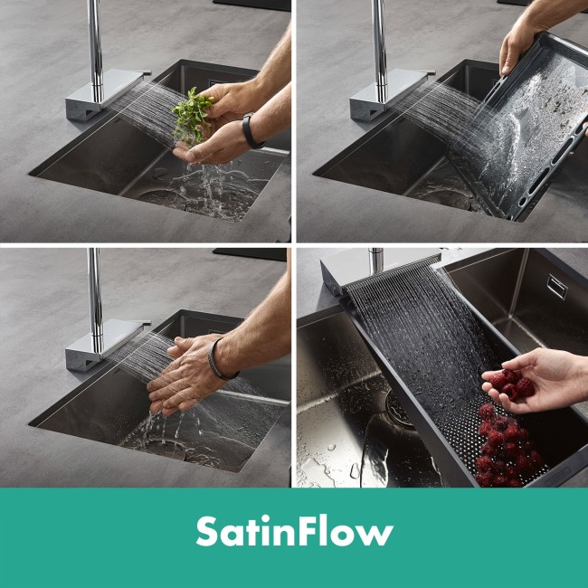 Змішувач hansgrohe Aquno Select M81 для кухонної мийки з висувним душем, хром 73830000