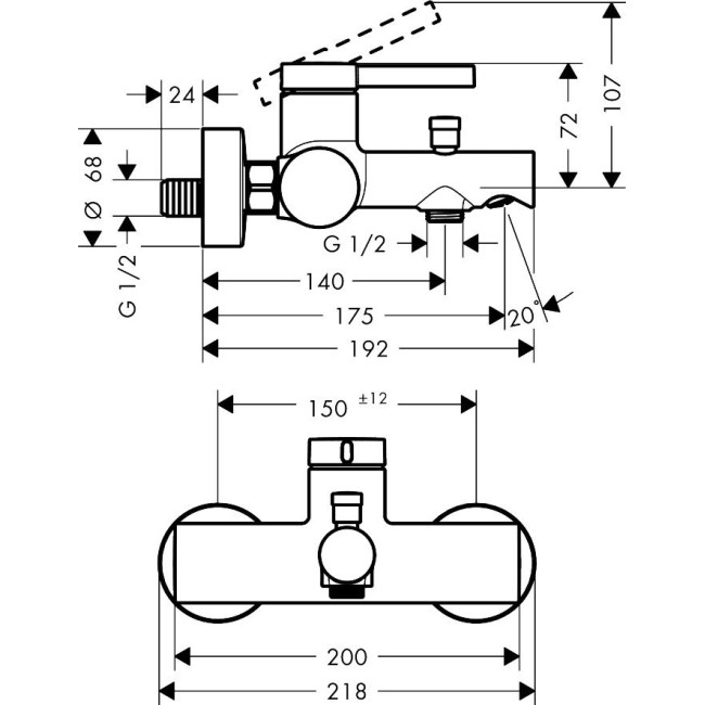 Змішувач hansgrohe Zesis S для ванни, хром 74420000
