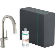 Змішувач hansgrohe Aqittura M91 SodaSystem 210 для кухонної мийки, під сталь 76836800