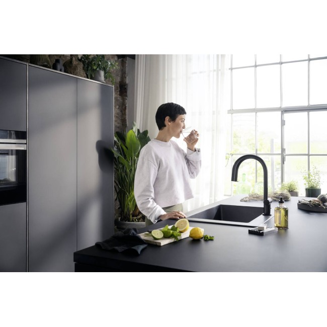 Змішувач hansgrohe Aqittura M91 SodaSystem 210 для кухонної мийки, під сталь 76836800