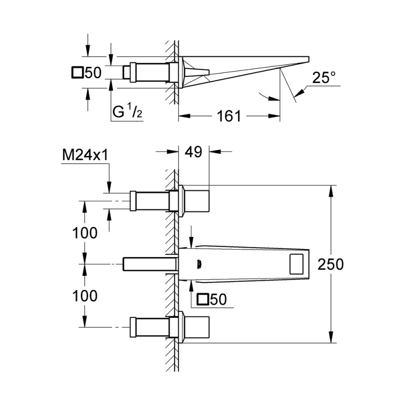 GROHE SPA Allure Brilliant Смеситель для раковины на три отверстия, S-Size (20346000)