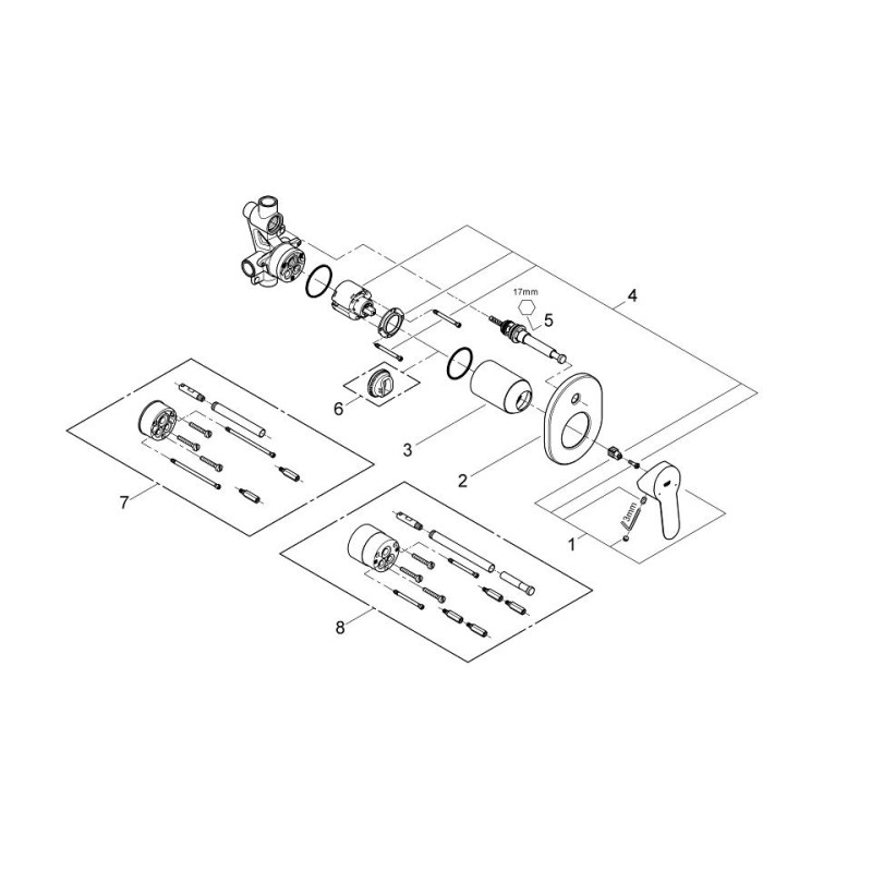 Grohe BauEdge Смеситель однорычажный для ванны (29039000)