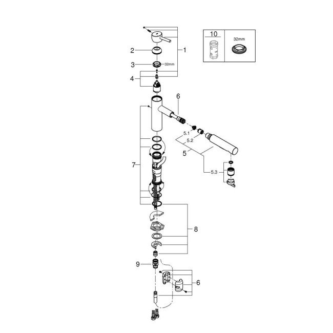 Grohe Concetto Смеситель однорычажный для мойки (30273001)
