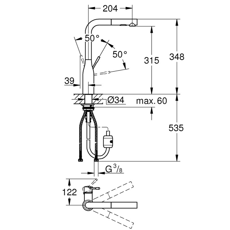 Grohe Essence Смеситель однорычажный для мойки (30270000)