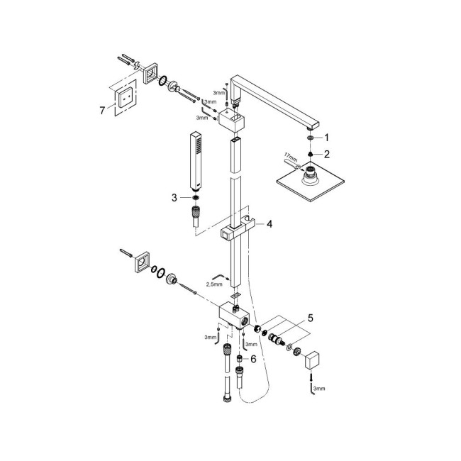 Grohe Euphoria Cube System 150 Душевая система с переключателем для настенного монтажа (27696000)