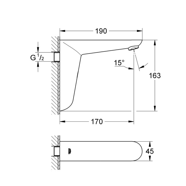 Grohe Euroeco Cosmopolitan E Інфрачервона електроніка для мийки без змішування (36274000)