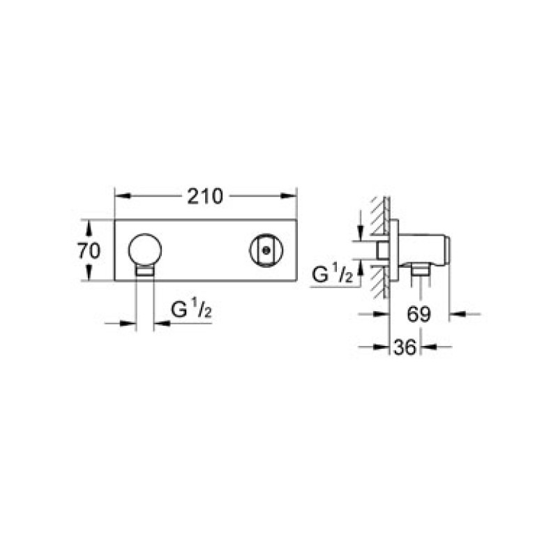 <i>GROHE SPA</i> Grohtherm F Держатель для ручного душа с подключением для душевого шланга (27621000)