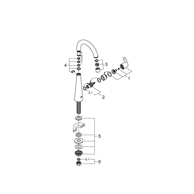 Grohe Zedra Вентиль однорычажный для мойки (30026000)