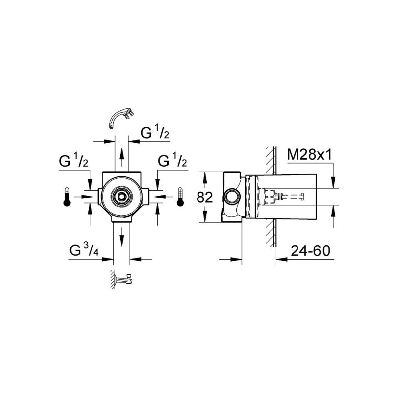 Grohe Встраиваемая часть переключателя на 2 положения (29707000)