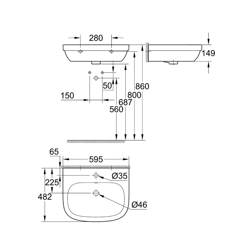 Grohe Euro Ceramic Раковина 60 (39335000) Grohe Euro Ceramic Раковина 60 (39335000)