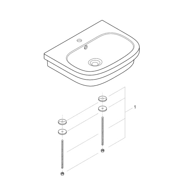 Grohe Euro Ceramic Раковина для столешницы накладная 600 х 480 мм (39337000)