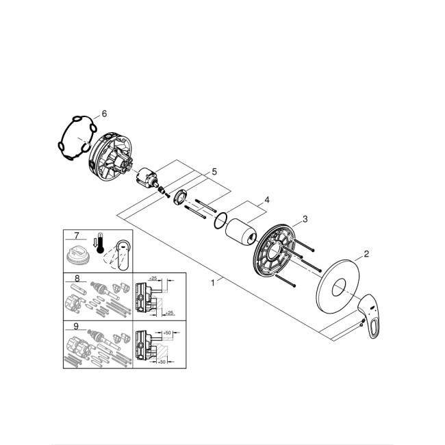Grohe Eurostyle Смеситель однорычажный на 1 выход (24048003)