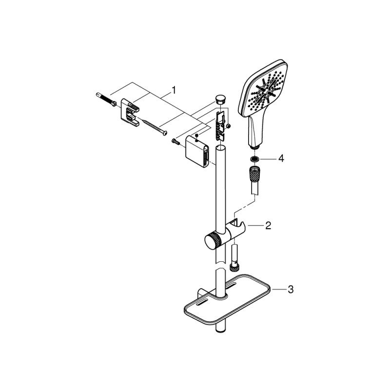 Grohe Rainshower SmartActive Cube 130 Душевой гарнитур, 3 режима струи (26586000)
