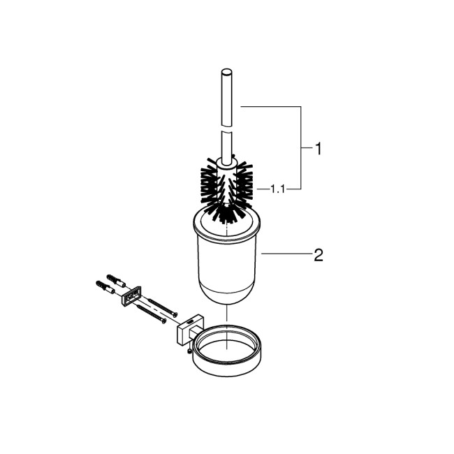 Grohe Туалетна щітка Essentials Cube в комплекті (40513AL1)