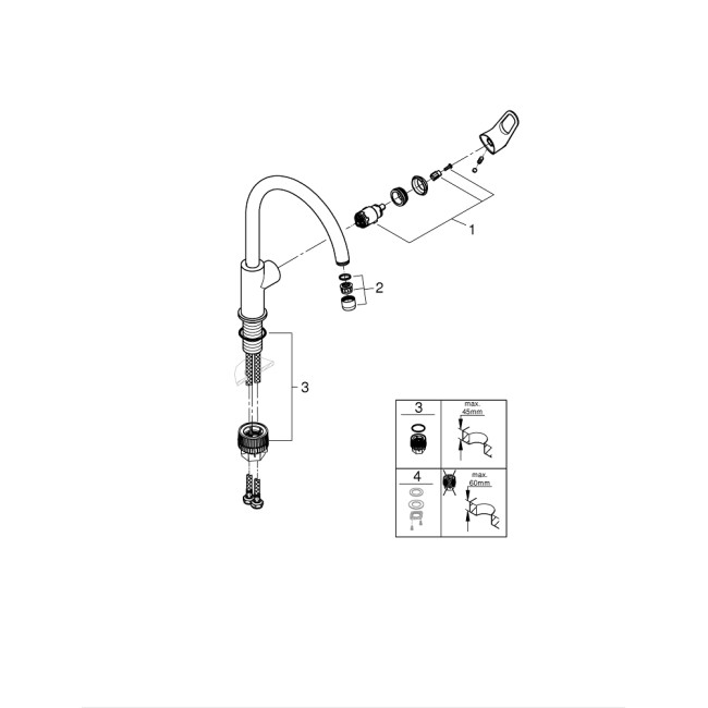 Grohe BauFlowСмеситель однорычажный для мойки (31230001)