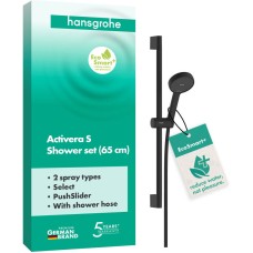 Душовий набір hansgrohe Activera Select S 2jet EcoSmart+, 28045670 зі стійкою 65 см, чорний матовий