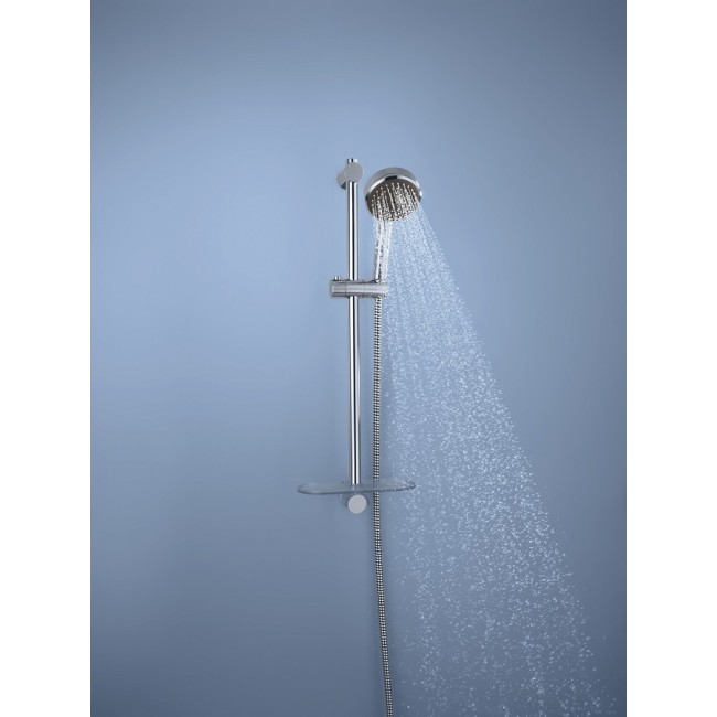 Душевая система hansgrohe Vernis Shape Showerpipe 230 1jet EcoSmart с термостатом для ванны 26098000 хром