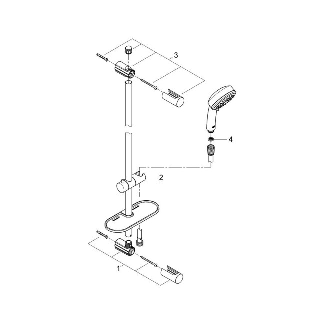Душевая система hansgrohe Vernis Shape Showerpipe 230 1jet EcoSmart с термостатом для ванны 26098000 хром