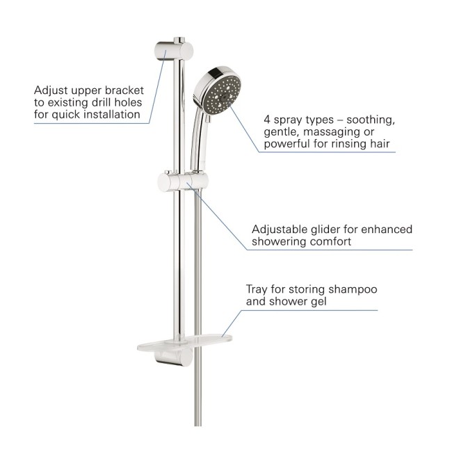 Душевая система hansgrohe Vernis Shape Showerpipe 230 1jet EcoSmart с термостатом для ванны 26098000 хром