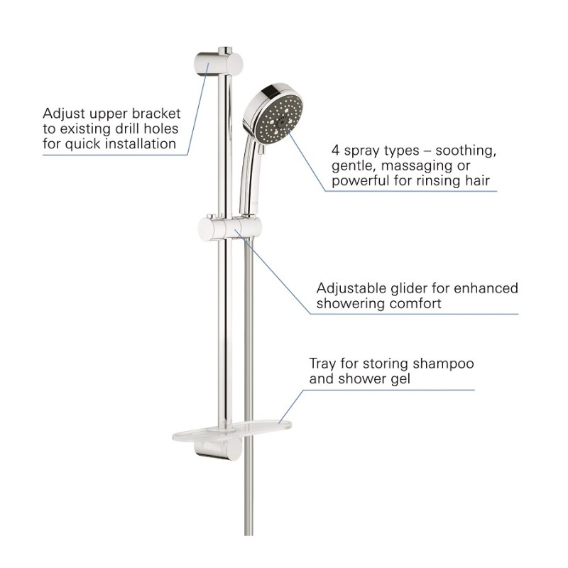 Душевая система hansgrohe Vernis Shape Showerpipe 230 1jet EcoSmart с термостатом для ванны 26098000 хром