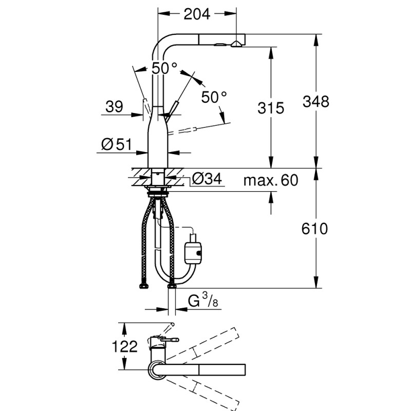 Grohe Accent Смеситель однорычажный для мойки (30432000)