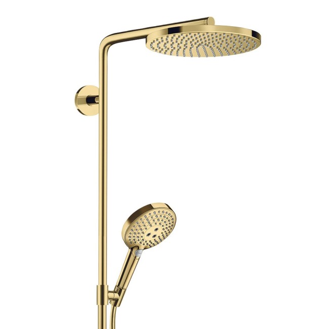 Душова система hansgrohe Raindance S 240 1jet PowderRain EcoSmart з термостатом, 28823990 золото