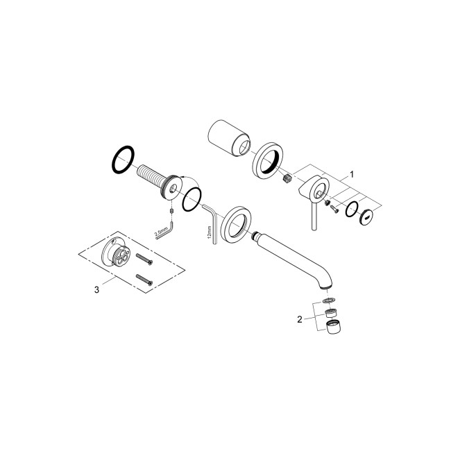 Grohe BauClassic Смеситель для раковины, скрытого монтажа (2029200C)