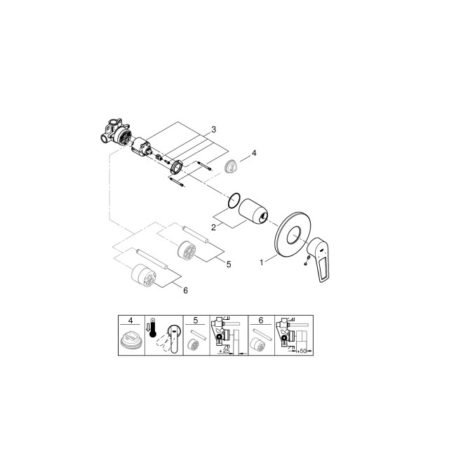 Grohe Набор BauLoop New 2 в 1 для туалета, гигиенический душ со смесителем скрыт. монтажа (UA2904200B)
