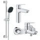 Grohe Набор смесителей QuickFix Start 3 в 1 для ванны (UA202301ME)