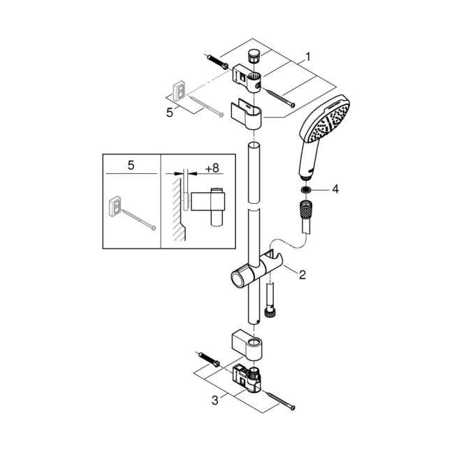 Grohe Tempesta Cube 110 Душовий гарнітур, 2 режими струменю (26908003)