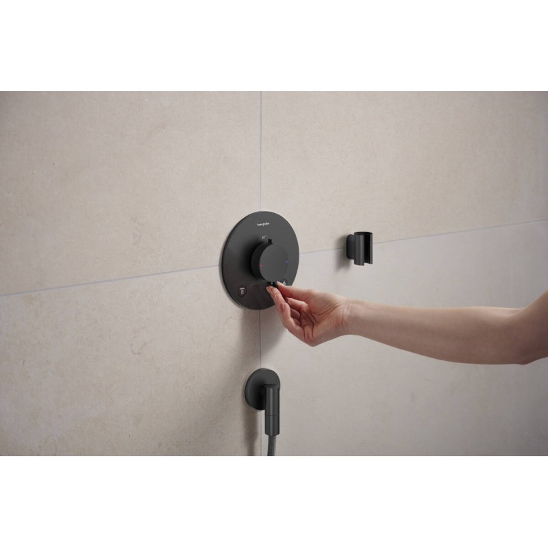 Термостат скрытого монтажа hansgrohe Ecostat Comfort S 2 function, 33715340 черный матовый хром