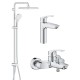 Grohe Комплект смесителей Eurosmart 3 в 1 для ванной (UA123246R1
)